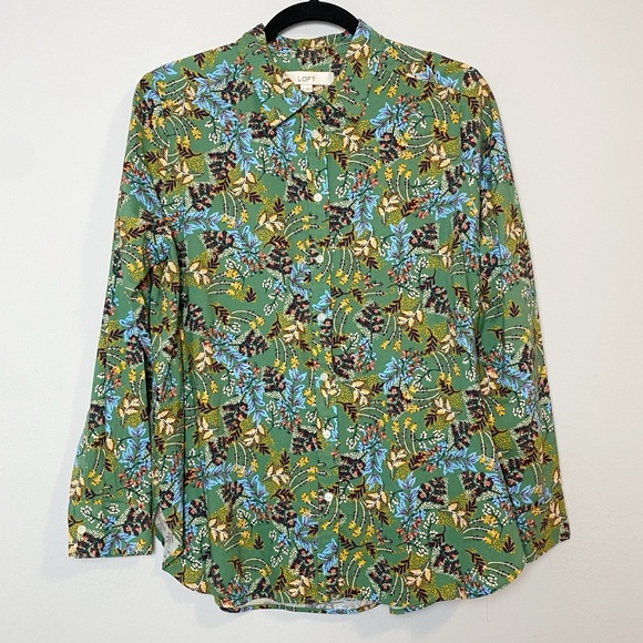 Loft Floral Print Green Everyday Shirt - Picture 4 of 9
